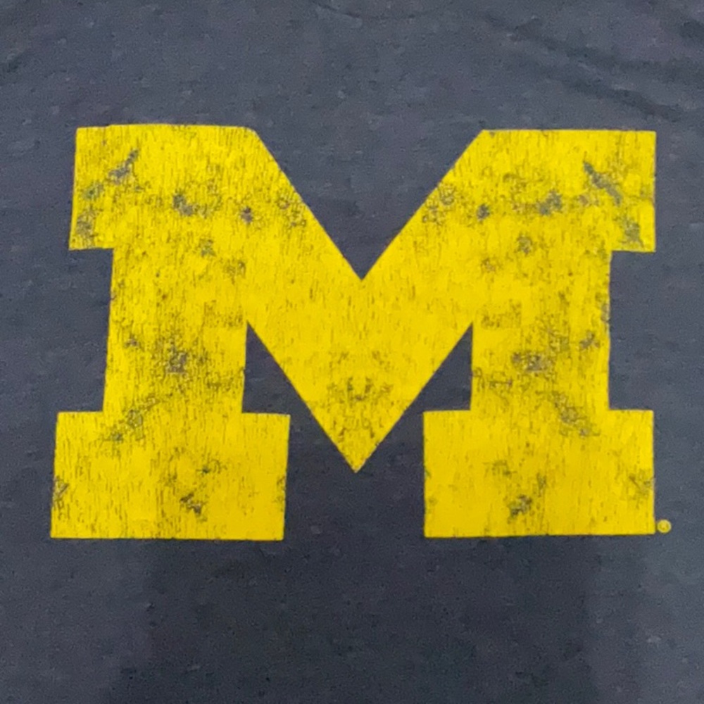 Michigan Blue and Yellow Retro Graphic Men's T-Shirt, Large